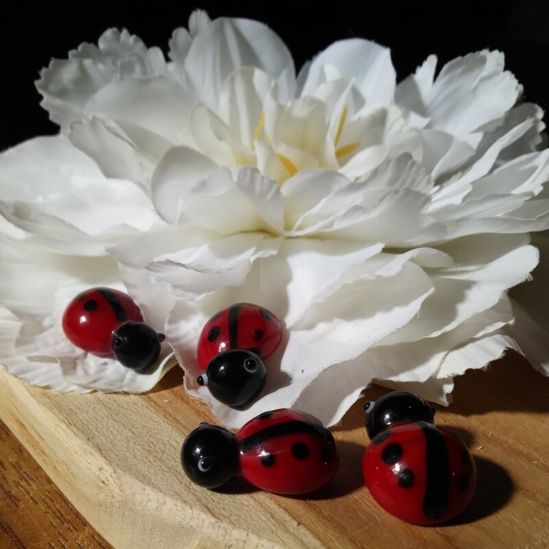 Coccinelles en verre pour bougie